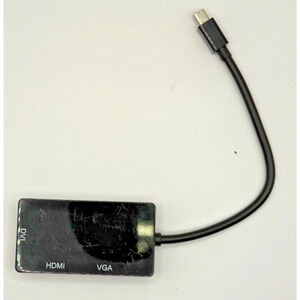 Mini DisplayPort to HDMI VGA DVI Adapter 3-in-1 Multiport Converter – Black